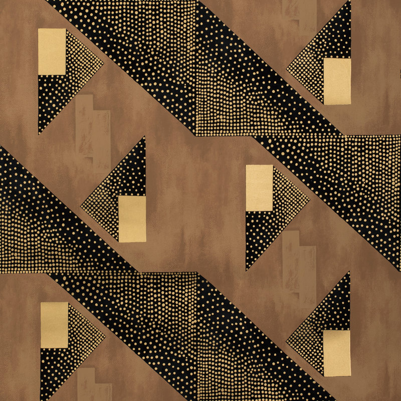 Le Tonnerre 30' L x 27" W Wallpaper Roll, Gold