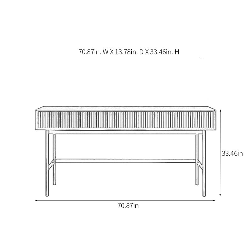 Console Modern Minimalist Luxury, Brun, H 33,46 po x l 70,87 po x P 13,78 po