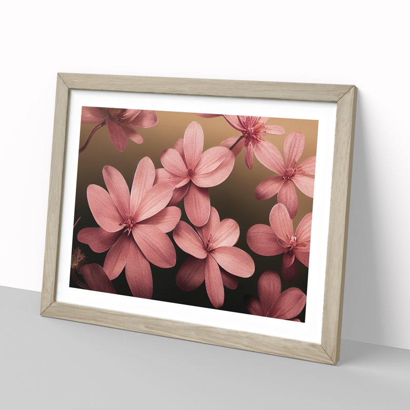 Dazzling Flowers - Framed Print, 25cm H x 34cm W x 2cm D, Oak