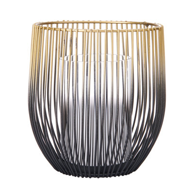 Elements Glass Tabletop Votive Holder In Multicolor Black