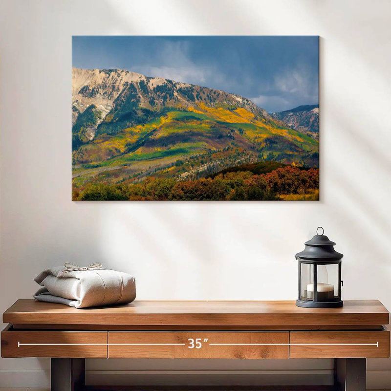 Alvord, montagne et arbres, H 16 po x l 24 po