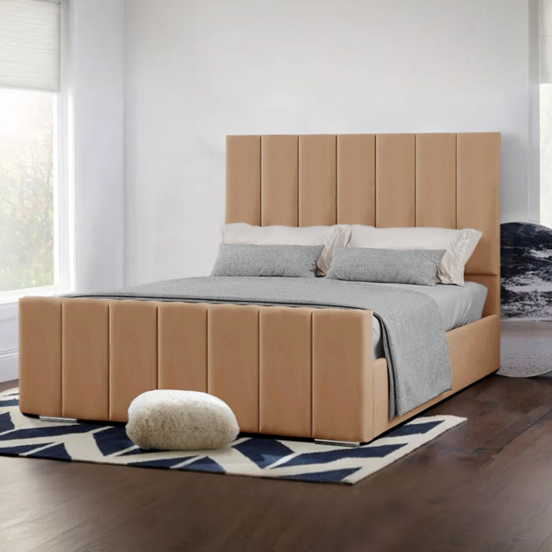 Upholstered Bed, Beige, Double (4'6)