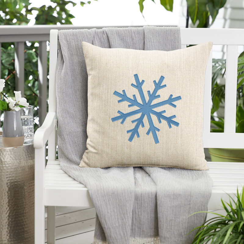  Housse et insert de coussin carré extérieur Snowflake, Blanc
