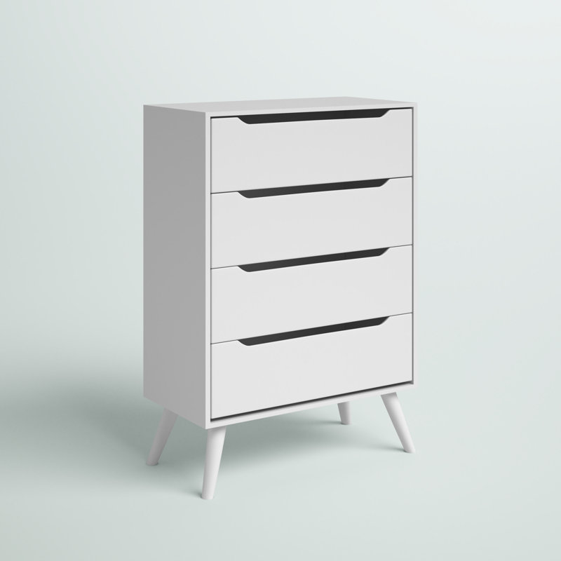 Commode 4 tiroirs Aliyha, Blanc