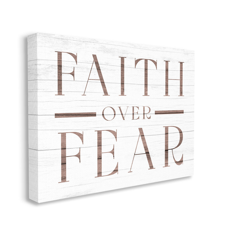 «Rustic Faith Over Fear», art mural sur toile par Lil 'Rue, H 30 po x l 40 po