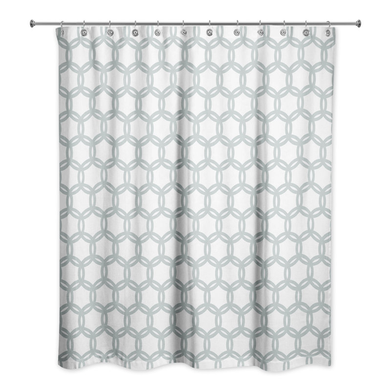 Kraemer Geometric Shower Curtain, Blue