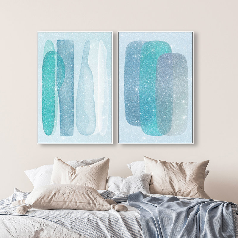 Glacier Gradients Set Set by Oliver Gal, 32"H x 22"W, White Floater Frame
