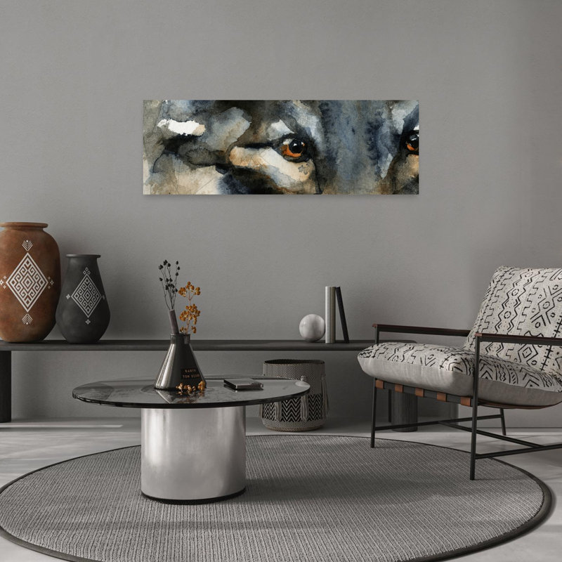 Wild Wolf Eyes by RodMacIver - Wrapped Canvas Panoramic Print, 91.44 cm H x 30.48 cm W
