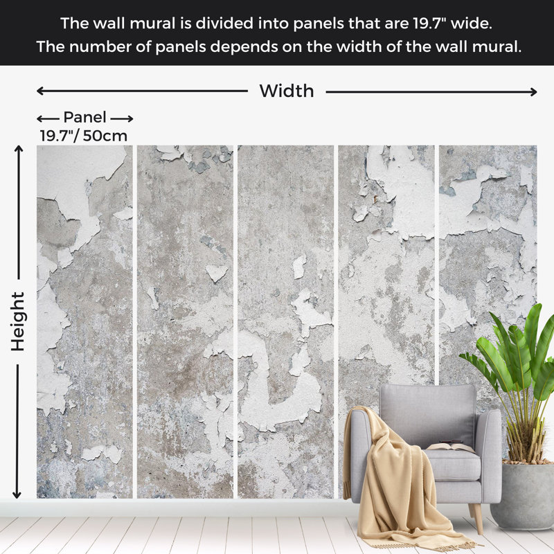 Papier peint Surface Texture - vieux mur pelable, L 110 po x l 157 po
