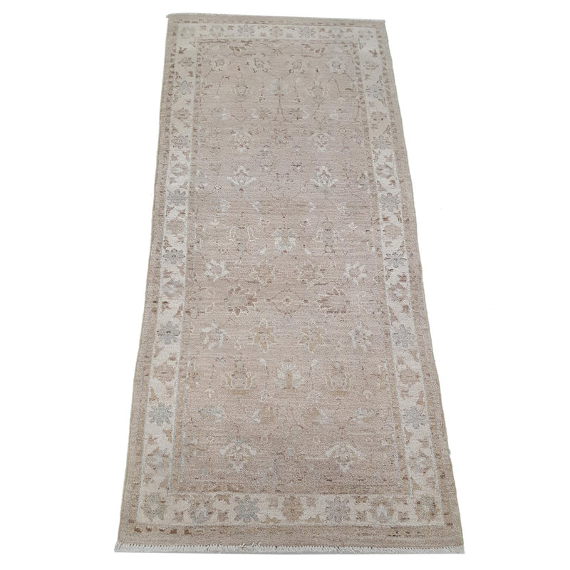 Daugherty Hand Knotted 2.6x6 Ivory Runner