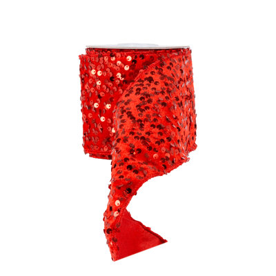 Merry Red Sequins Ribbon