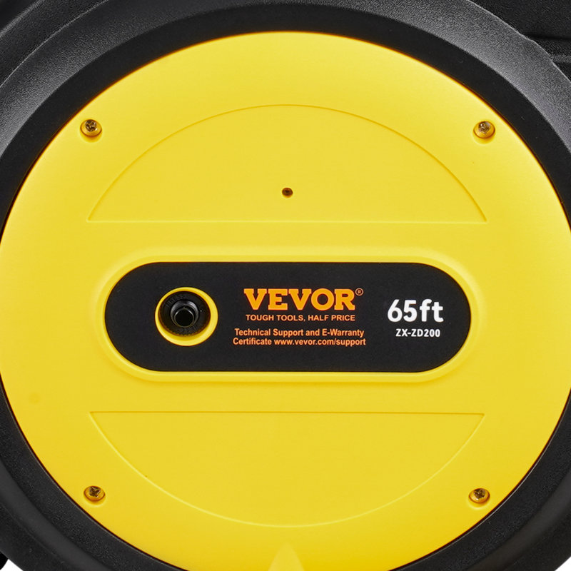 Enrouleur de cordon d'alimentation rétractable 65 pi, Jaune / noir
