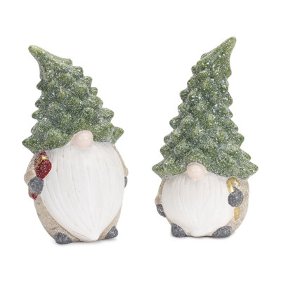 Ensemble de gnome avec chapeau d'arbre 2 pièces Terra Cotta