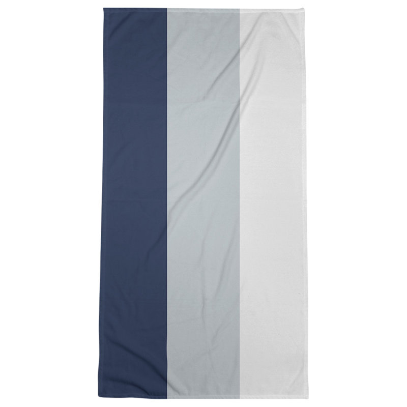 Bath Towel, Midnight Navy Blue/Gray/White, Microfiber