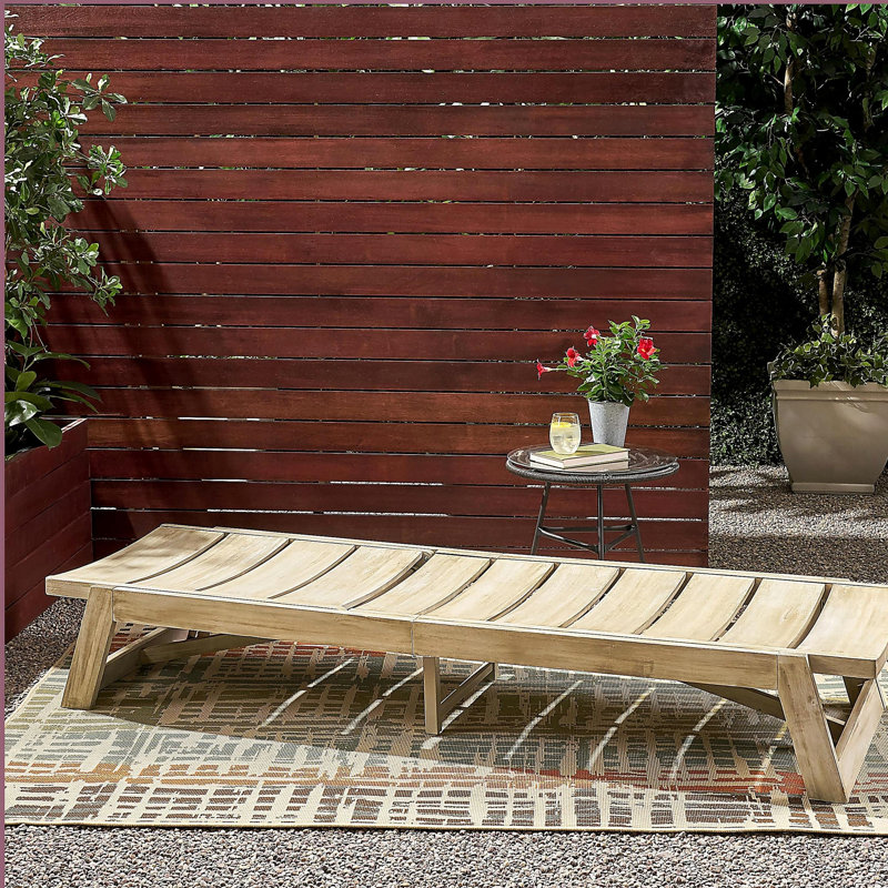 Wooden Chaise Lounge, Gray