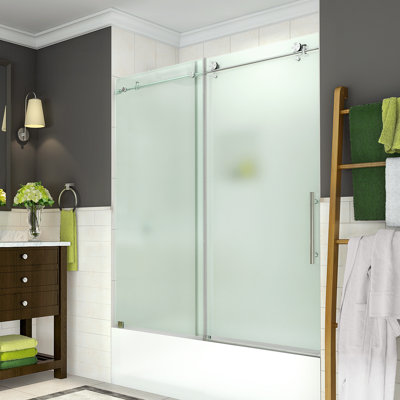 Porte de baignoire coulissante simple sans cadre l 29,5 "x H 60" Coraline