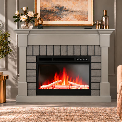 Freestanding Electric Fireplace with Remote