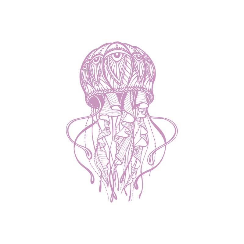 Décalcomanie murale jellyfish Manila, Lilas