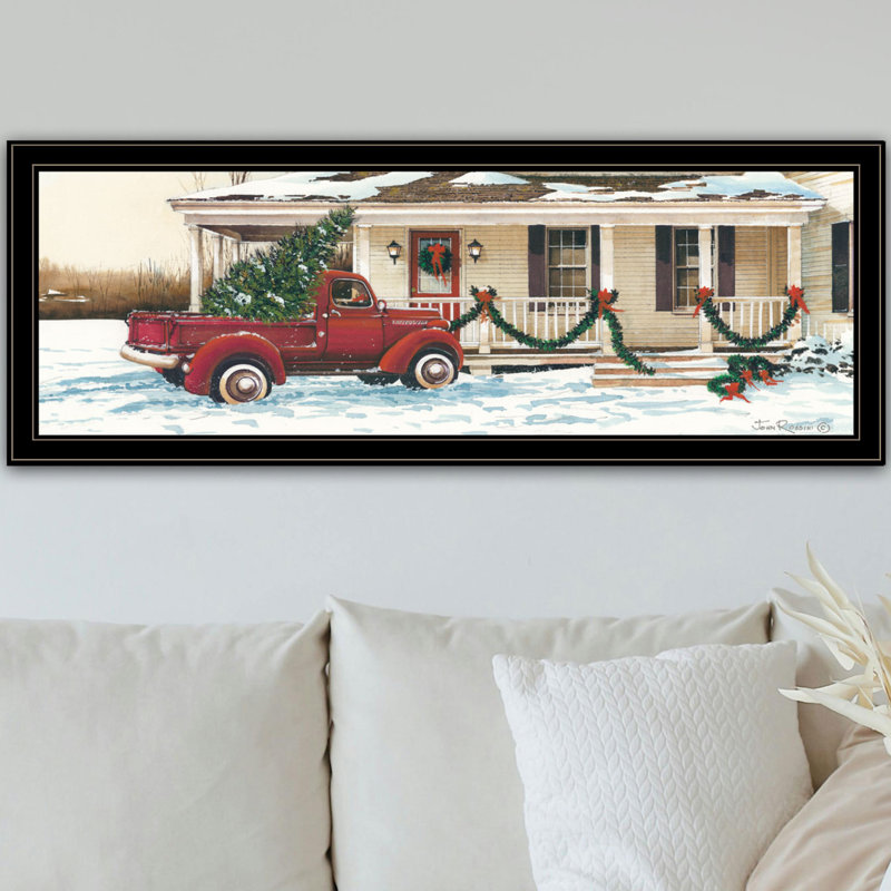 «Préparatifs pour Noël», art mural encadré noir, impression des Fêtes pour le salon et la chambre à coucher | Idée de cadeau