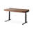 Nut-brown + Black Rectangular Hight adjustable Solid Wood + Steel with 2 drawers desk-107971798