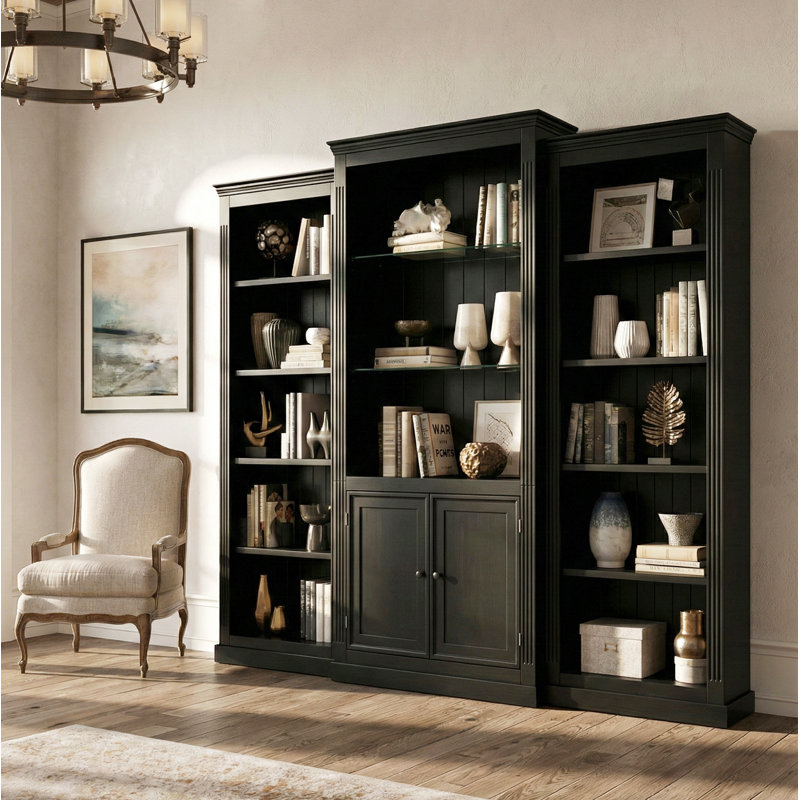 Bibliothèque 78 pièces de 78,75 po de hauteur avec éclairage DEL 5 couleurs, Noir
