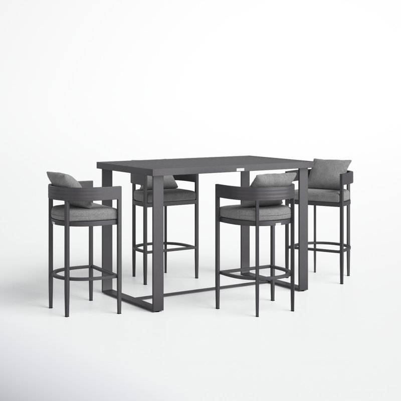 Elza 4 - Person Patio Dining Set with Rectangular Table , Cushions Included