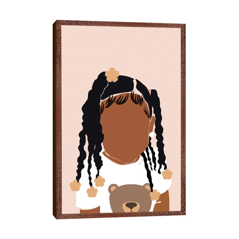 Baby Girl - Print on Canvas, 152.5 cm H x 101.5 cm W, Classic Brown Wood Framed