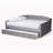 Marlee Modern Full Size Velvet Fabric Daybed in Gray, 34.71" H X 81.50'' L X 57.72'' W-1293229172-1293229174