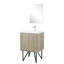 Meuble-lavabo rustique pour salle de bain avec comptoir en quartz blanc, robinet et miroir mural 18 po-2020999855