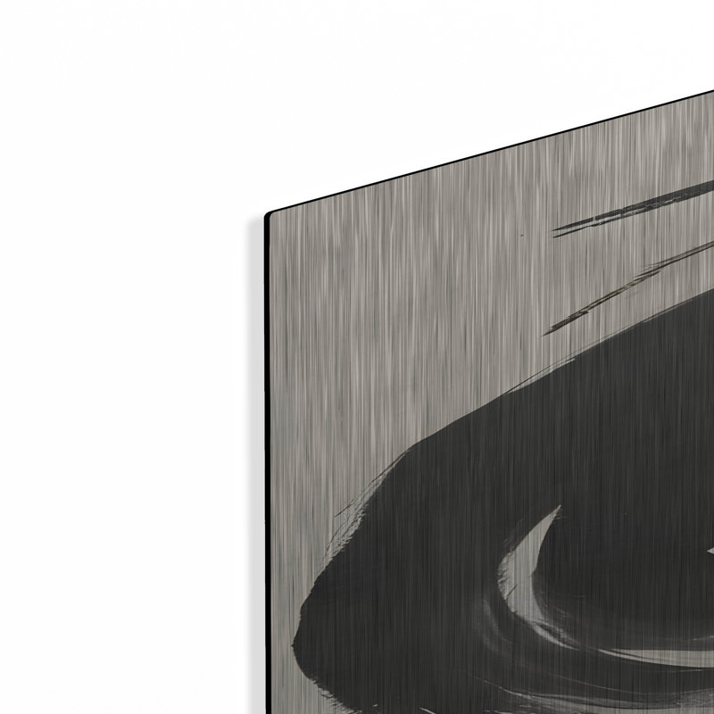 «Black & Neutral Abstract 7» par Petals Prints Design, art mural en métal, 24 po x 36 po, H 36 po x l 24 po