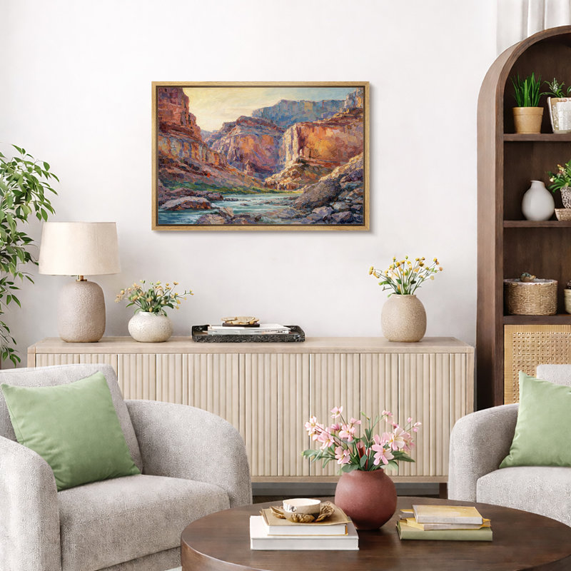 «Colorful Canyon River», reproduction d'art sur toile encadrée, impression sur toile, H 24 po x l 36 po