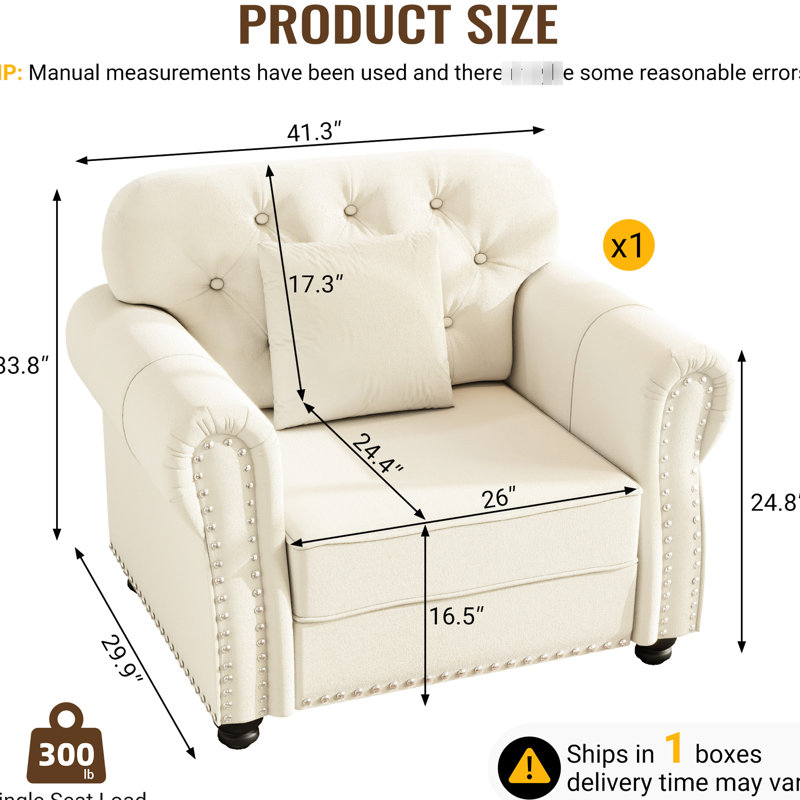 Staciee 41.3 " Velvet Sofa