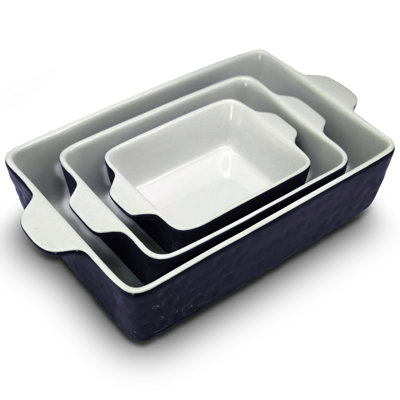 NutriChef 3 Piece Non-Stick Ceramic Bakeware Set