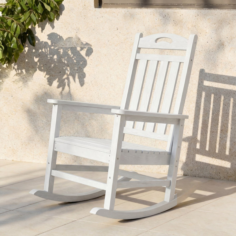 Chaise berçante surdimensionnée d'extérieur en PEHD, Blanc