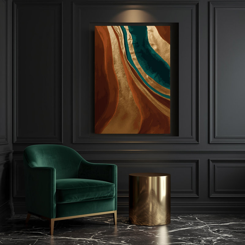 Art mural abstrait sur toile 79, H 20 po x l 16 po