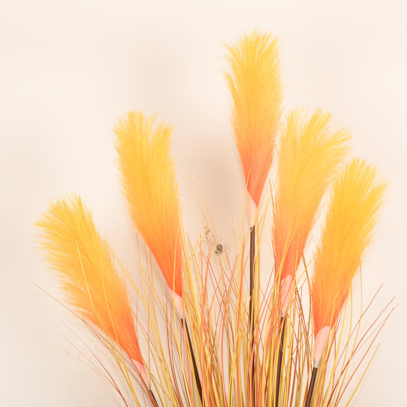 Mclaughlin Faux Silk Pampas Grass Arrangement, Light Yellow