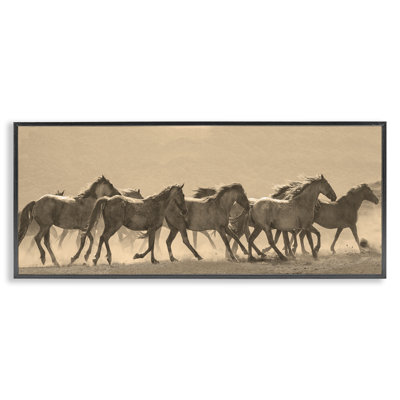  Western Chevaux au galop, estampe numérique par JG Studio