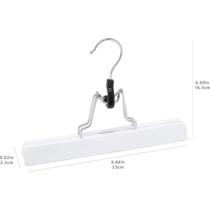 Cintres en bois pour pantalons - blanc, paquet de 10