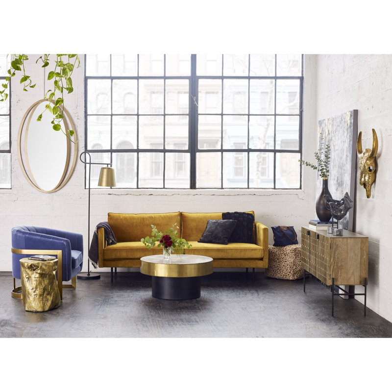 Fauteuil Dayse, Mélange de coton bleu