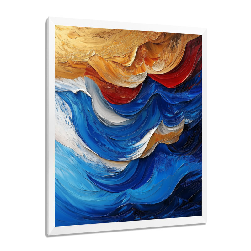 Nyra - art mural abstrait sur toile, 32" H x 24" W, Picture Framed, White