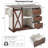 55.5" Farmhouse Kitchen Island with Drop Leaf, Kitchen Storage Island with Barn Door, Power Outlet, Rolling Kitchen Cart on Wheels with Spice Rack, for Home, Kitchen, Dining Room, White-1646713556