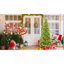 Arbre de Noël mince de 7 pi avec 400 lumières DEL blanc chaud - 1180 pointes en PE + PVC, conception à charnières peu encombrante, installation facile, support en métal robuste - arbre à crayons réaliste pour les petits espaces-1811215283