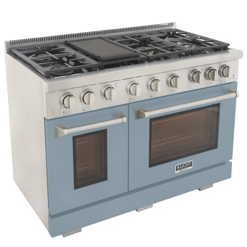 Kucht 48'' W Free Standing Range, Natural Gas, Light Blue
