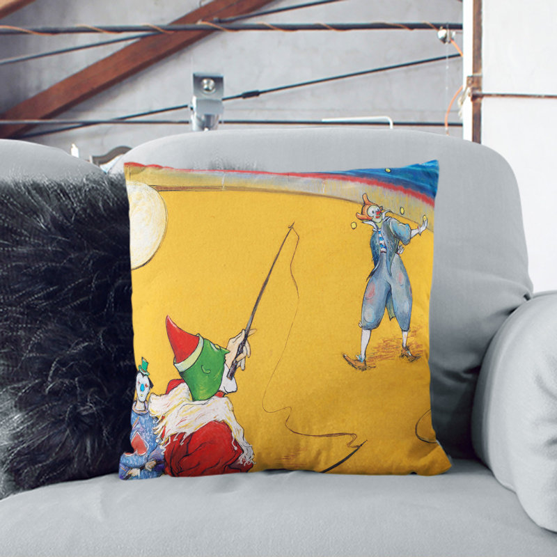At The Circus Square Throw Cushion, 55cm H x 55cm W x 20cm D