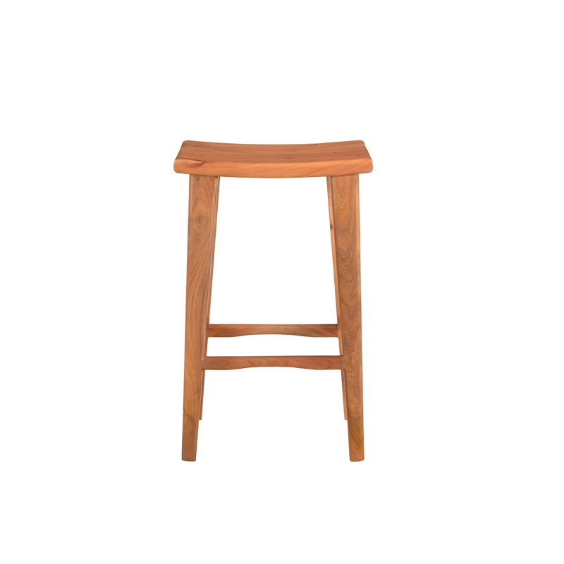 Chaise de bar 32 po en bois massif brun