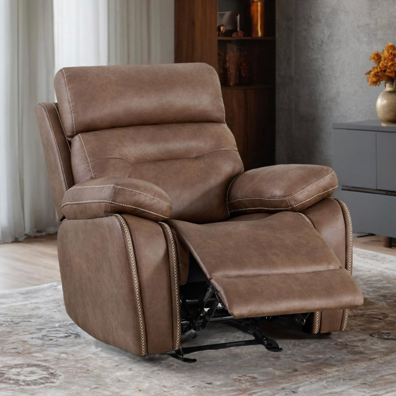 Fauteuil inclinable, oscillant et oscillant de 39 po Jacelynn, Polyester brun