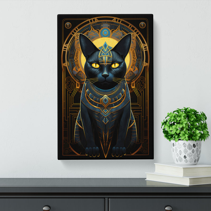 Egyptian Cat Conceptual - Wrapped Canvas, 60cm H x 40cm W x 3cm D