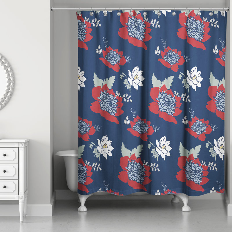 Rideau de douche simple fleuris Newhall