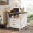 Rushville Farmhouse 2 - Drawers Nightstand with Charging Station, Tall Rustic Wood Square End Table with Open Shelf-95008833