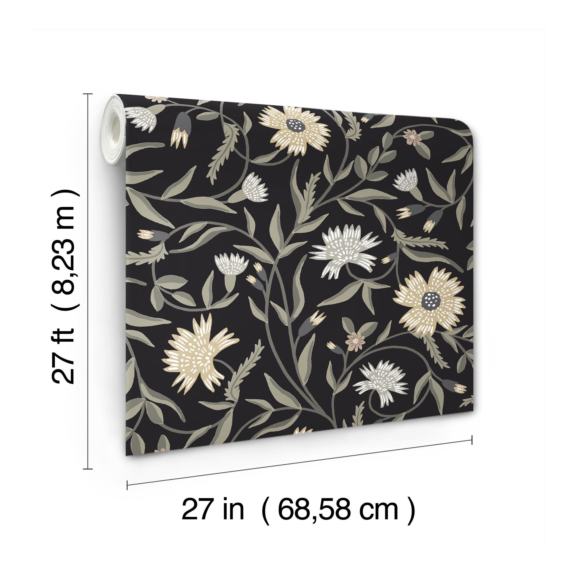 Aster Wallpaper, Black